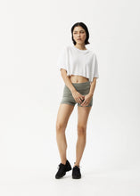 Load image into Gallery viewer, Afends Slay Cropped Hemp Oversized T-Shirt - White
