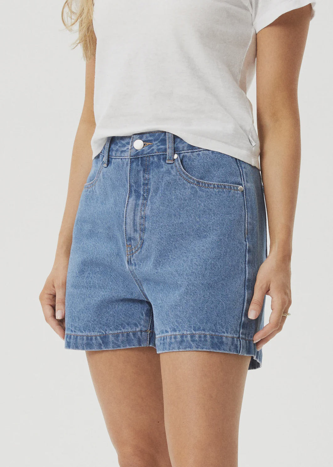 Afends Seventy Threes Denim Shorts - Worn Blue
