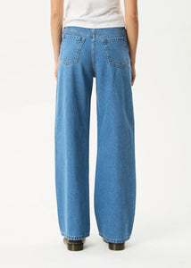 Afends Bella Wide Leg Baggy Denim Jean - Worn Blue
