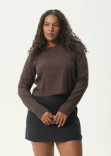 Load image into Gallery viewer, Afends Focus Seersucker Long Sleeve Top - Coffee
