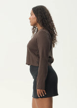 Load image into Gallery viewer, Afends Focus Seersucker Long Sleeve Top - Coffee
