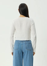 Load image into Gallery viewer, Afends Focus Seersucker Long Sleeve Top - Off White
