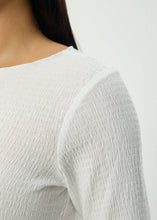 Load image into Gallery viewer, Afends Focus Seersucker Long Sleeve Top - Off White
