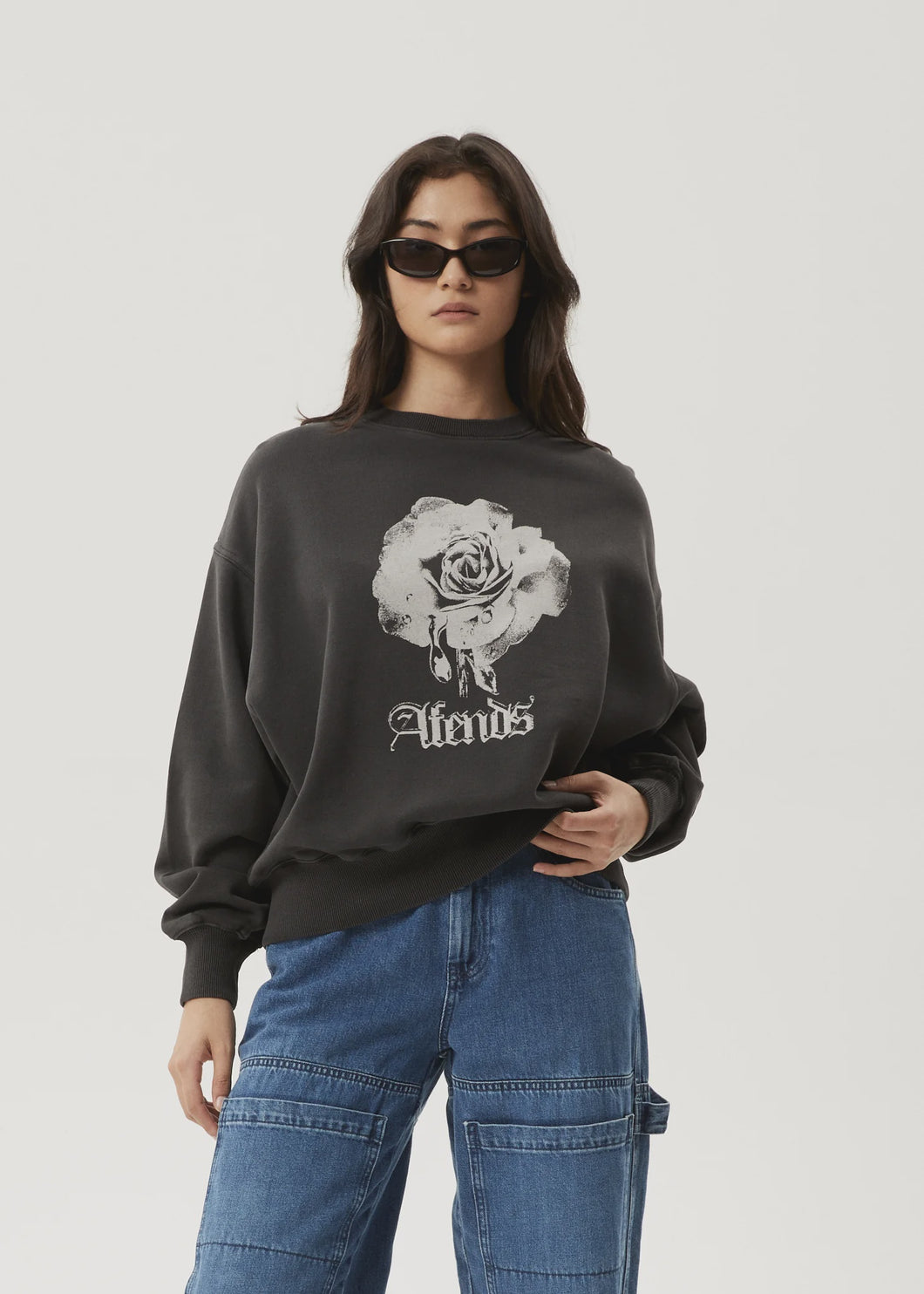 Afends Sweet Juliet Crew Neck - Stone Black