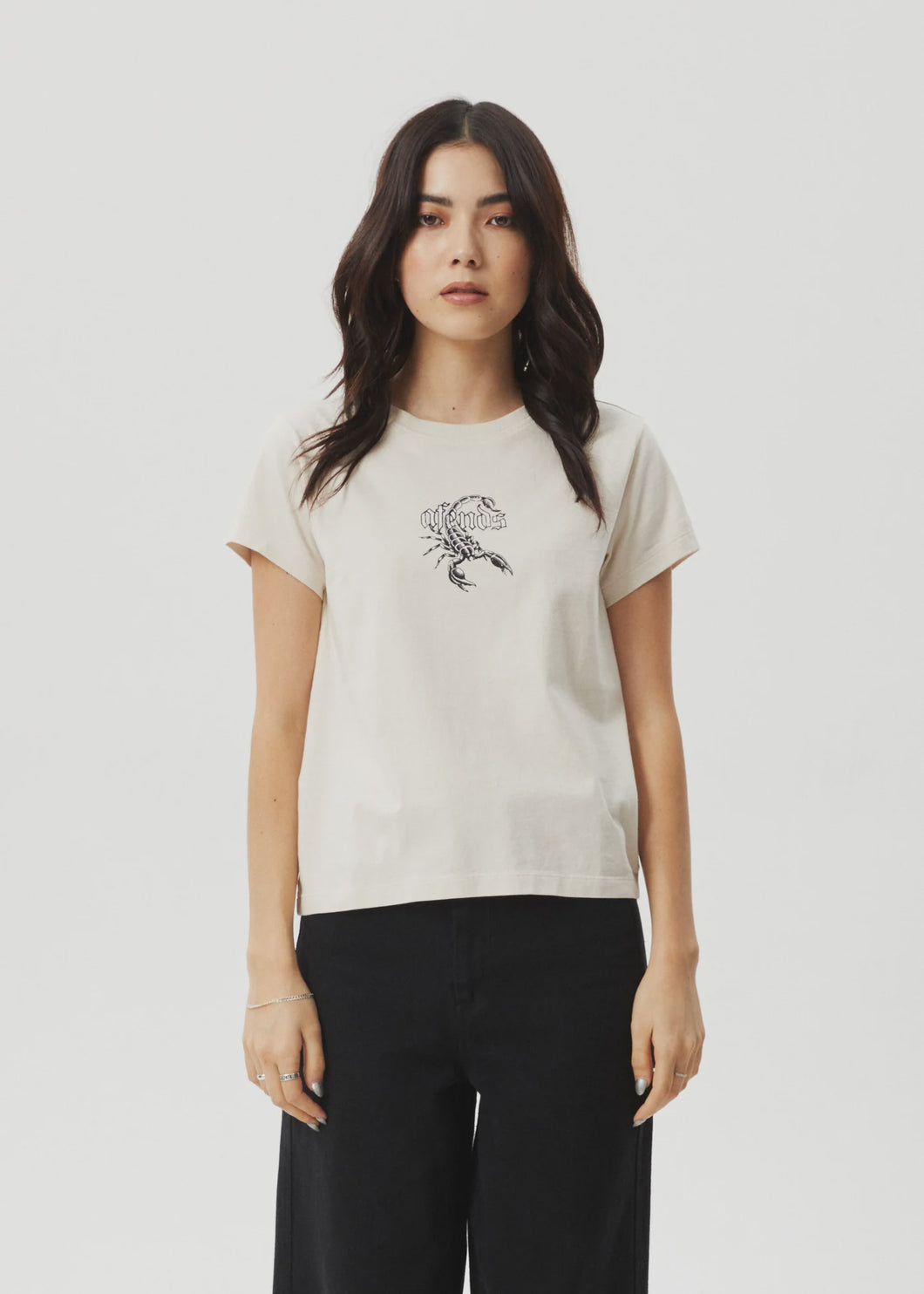 Afends Womens Scorpio Regular Fit Tee - Moon Beam