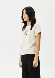 Afends Womens Scorpio Regular Fit Tee - Moon Beam