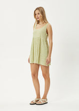 Load image into Gallery viewer, Afends Darcy Jesse Hemp Seersucker Hemp Mini Dress - Lemongrass Check
