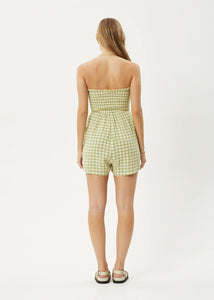 Afends Darcy Check Playsuit - Lemongrass