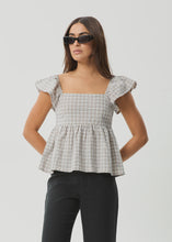 Load image into Gallery viewer, Afends Drew Seersucker Top - Taupe Check
