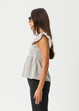 Load image into Gallery viewer, Afends Drew Seersucker Top - Taupe Check
