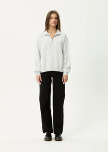 Afends Carter Quarter Zip Jumper - Grey Marle