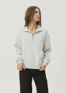 Afends Carter Quarter Zip Jumper - Grey Marle