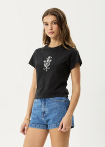 Afends Maisie Baby Tee - Stone Black