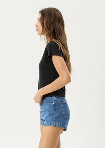 Afends Maisie Baby Tee - Stone Black