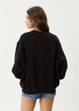 Load image into Gallery viewer, Afends Cygnet Recycled Crew Neck Jumper- Black
