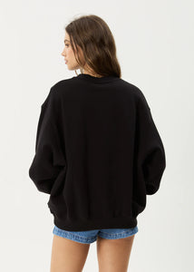 Afends Cygnet Recycled Crew Neck Jumper- Black