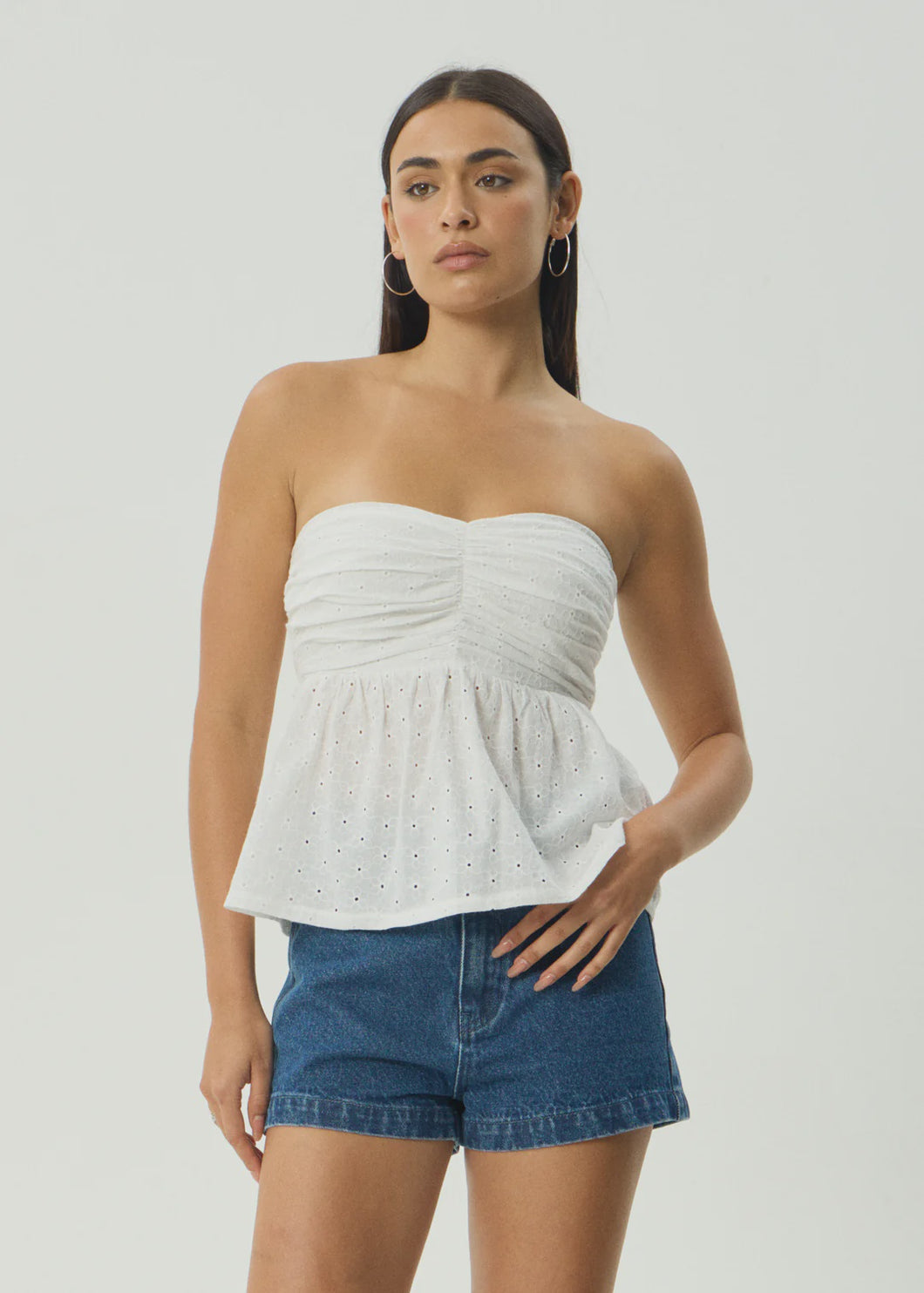 Afends Kindred Strapless Top - White