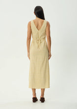 Load image into Gallery viewer, Afends Sunday Hemp Seersucker Check Maxi Dress - Lemon Check
