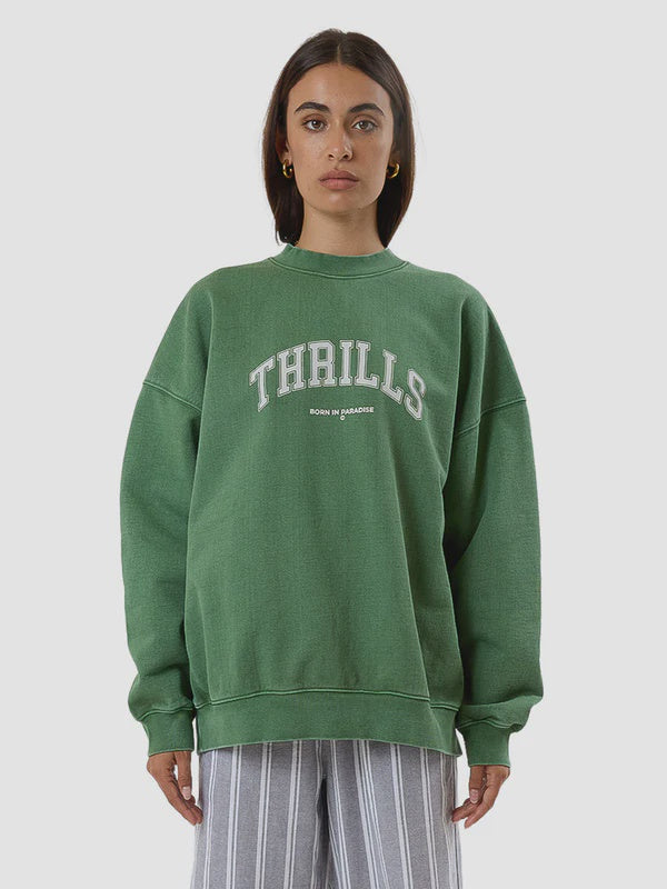 Thrills  Hard Knocks Cocoon Panel Crew - Elm Green