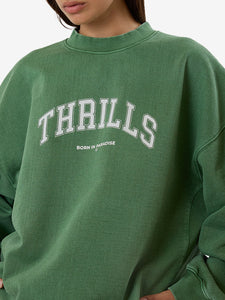 Thrills  Hard Knocks Cocoon Panel Crew - Elm Green