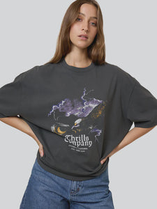 Thrills Flight  Risk Oversized Tee - Merch Black