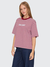 Load image into Gallery viewer, Thrills Primitive Stripe Square Tee - Sour Cherry Stripe
