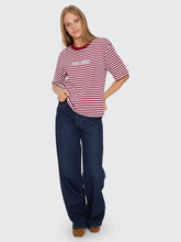 Load image into Gallery viewer, Thrills Primitive Stripe Square Tee - Sour Cherry Stripe
