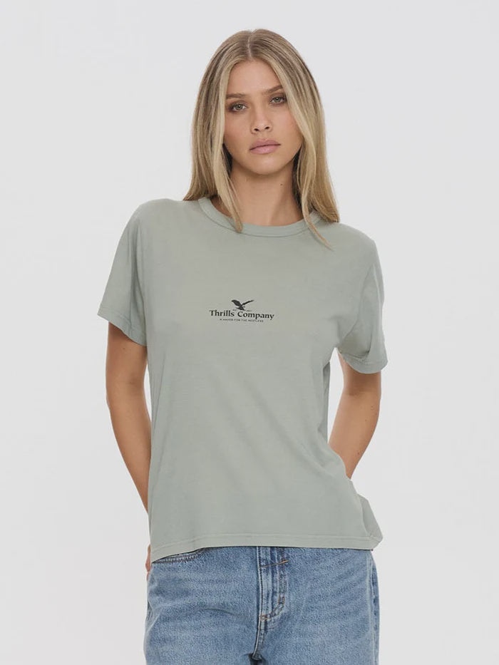 Thrills Haven For Reckless Relaxed Tee - Dirty Sage
