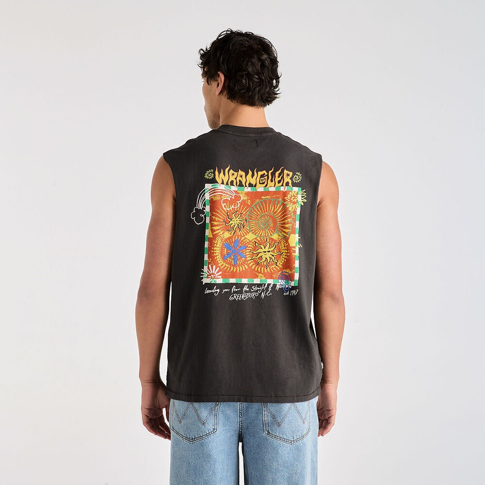 Wrangler Fossil Muscle Tee - Worn  Black