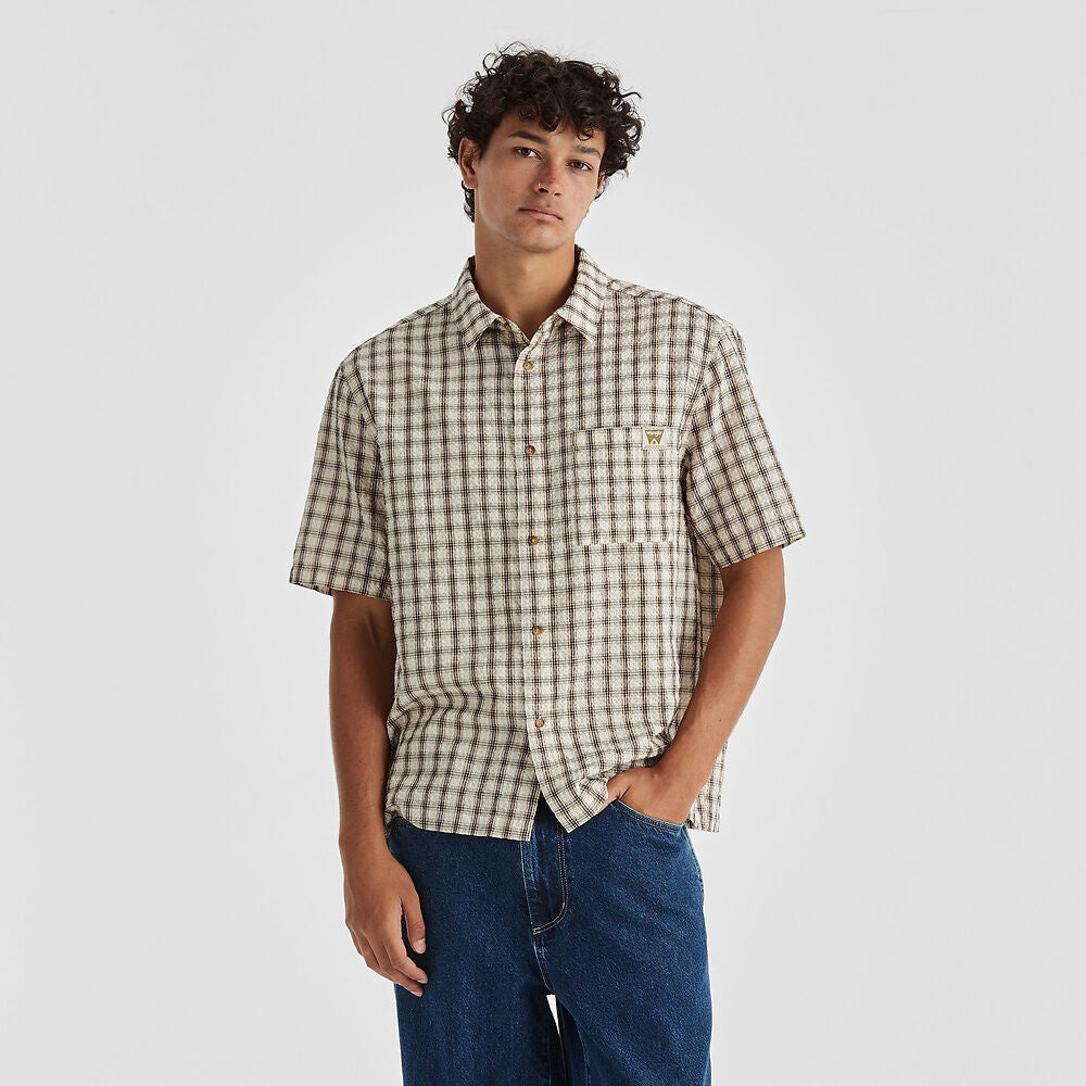 Wrangler Boxcar Shirt - Tan Check