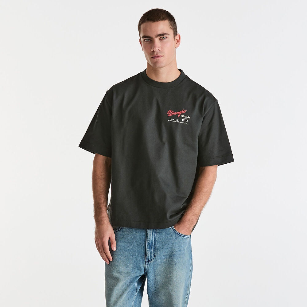 Wrangler Motel Boxcar Tee - Dark Slate