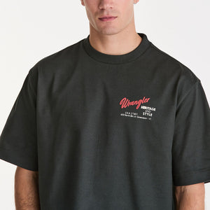 Wrangler Motel Boxcar Tee - Dark Slate