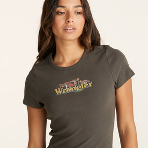 Wrangler Mushroom Staple Rib Tee - Slate