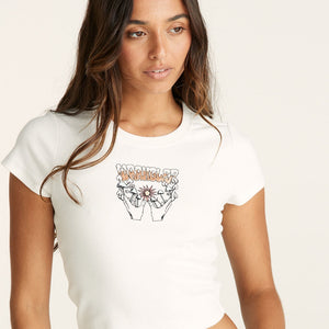 Wrangler Shroom Baby Rib Tee - White