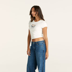 Wrangler Shroom Baby Rib Tee - White