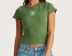 Wrangler Sun Spiral Staple Rib Tee - Elm Green