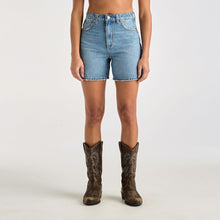 Load image into Gallery viewer, Wrangler High A-Line Denim Shorts - Blue Cult
