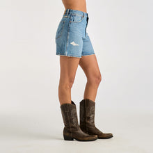 Load image into Gallery viewer, Wrangler High A-Line Denim Shorts - Blue Cult
