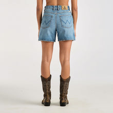 Load image into Gallery viewer, Wrangler High A-Line Denim Shorts - Blue Cult
