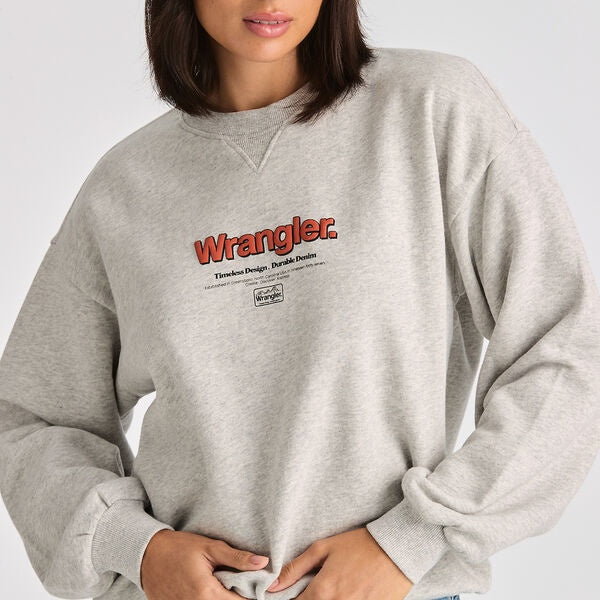 Wrangler Discover Slouch Sweat - Grey Marle