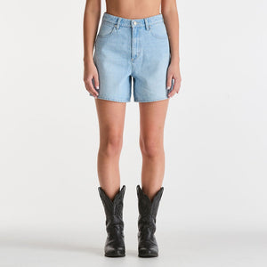 Wrangler Hi A-Line Short - Stardust Blue