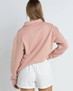 Rhythm Collared Fleece - Dusty Pink
