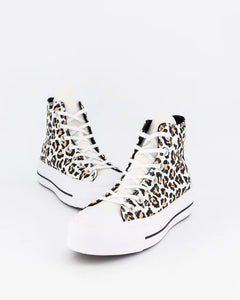 Converse Chuck Taylor All Star Lift Leopard Love High Top Shoes - White