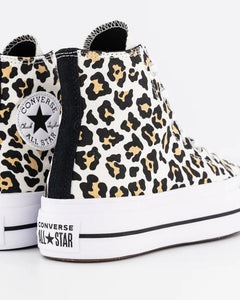 Converse Chuck Taylor All Star Lift Leopard Love High Top Shoes - White