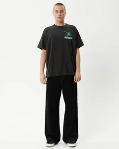 Afends Smiling Assassin Boxy Fit Tee - Stone Black