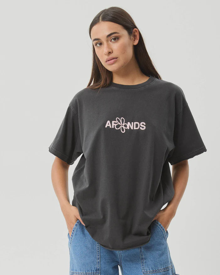 Afends Frolic Oversized Tee - Stone Black