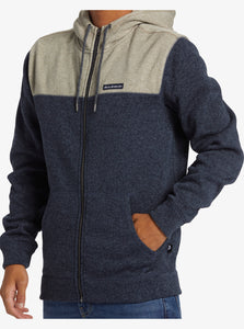 Quiksilver Keller Block Zip-Up Hoodie - Dark Navy Heather