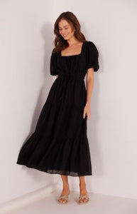 MINKPINK Amy Tiered Midi Dress - Black