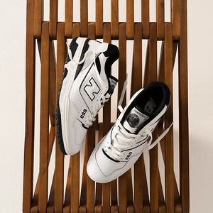 New Balance 550 Shoe - White With Black