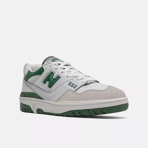 New Balance 550 Shoe - White With Team Forest Green